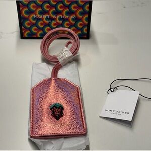 Kurt Geiger Southbank Iridescent Pink Tag Lanyard